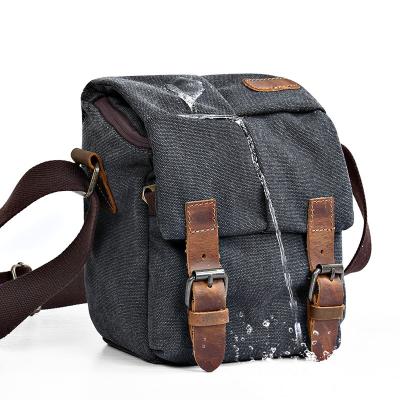 China Coated Glue YD-3229 Fashion Outdoor Waterproof Canvas Leather Camera Travel Leather Bags for sale