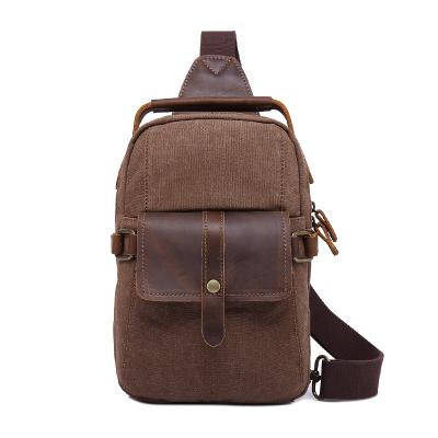 China Vintage Small Waterproof Outdoor Canvas Shoulder Sling Chest Recycling Bag , Canvas Men Toss Bag for sale