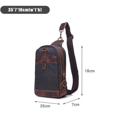 China Vintage Small Canvas Shoulder Sling Waterproof Trunk Hiking Outdoor Recycling Bag , Canvas Men Toss Bag for sale