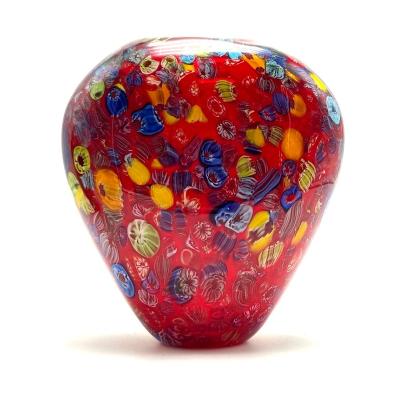 China Europe/North America/Aus/New Mouth Art Glass Flower Vase Murano Style Home Accent Decorative Large Blown Flower Arrangement Glass Vase for sale