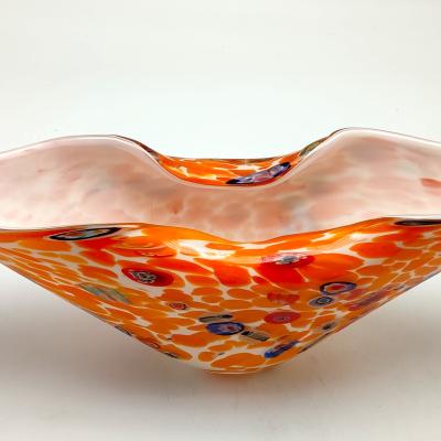 China Europe/North America/Aus/Home Decor Accent New Murano Style Art Glass Decorative Bowl Mouth Blown Glass Centerpiece Bowl for sale