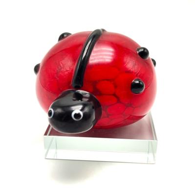 China Europe/North America/Aus/Beetle Ladybug Glass Beetle Ladybug Ladybug Garden Decoration Insect Figurines Blown Glass New Glass Figurine for sale