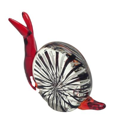 China Europe/North America/Aus/hot selling hand blown glass snail animal figurines table decor new garden decoration for sale