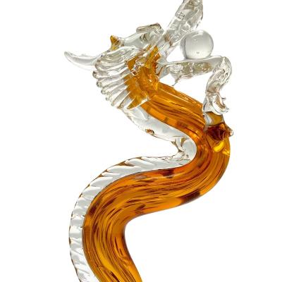 China Europe/North America/Aus/New Customize Amber Hand Made Glass Dragon Craft Dragon Figurine for sale