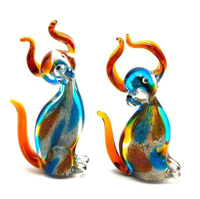 China Europe/North America/Aus/New China Wholesale Hand Made Colorful Glass Dog Figurine for sale