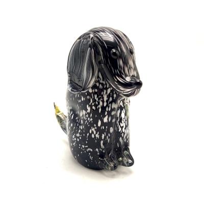 China Europe/North America/Aus/Vintage New Spotted Blown Glass Dog Status Figurine for sale