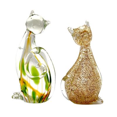 China Europe/North America/Aus/murano animal shape new cat glass animal figurine for sale