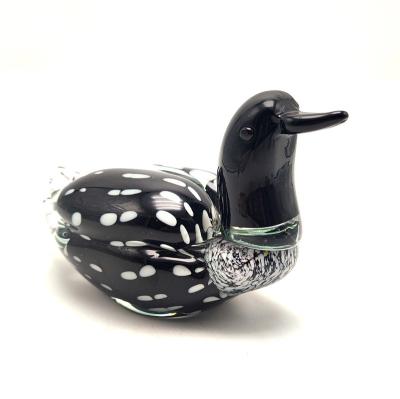 China Europe/North America/Aus/New Art Home Decor Murano Black Mandarin Duck Glass Figurine for sale