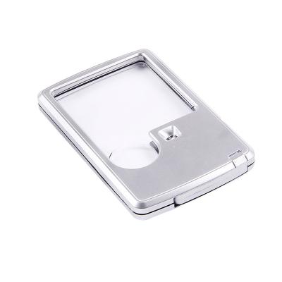 China ABS+Acrylic Resin 3-6x LED Optical Lens Ultrathin Rectangular Card Light Portable Business Card Magnifier for sale