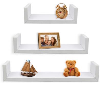 China White Decorative Wooden Wall Mount Shelf 3 Wall Hanging Shelf Minimalist Wooden Organizer Set For Wall Decoration for sale