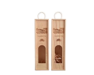 China Europe Shriko 2 Pack Wine Box - Simple Wooden Wine Bottle Storage Gift Box with Handle for Birthday Party, Housewarming, Wedding for sale