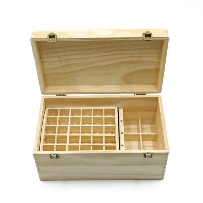 China Handmade Essential Oil Organizer Gift Box Wood Storage Box Eco-friendly Wooden Case 5ml 15ml Bottles and 10ml Adjustable Bottle Holder for sale