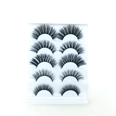 China Long Natural Handmade Private Label 5D Mink Fur Eyelashes With Custom Eyelash Packaging Box for sale