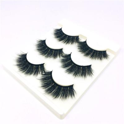 China 100% Real Natural Long Strip Natural Clear Luxury Handmade 3d Lashes Wholesale Private Label for sale