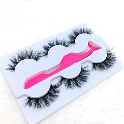 China Handmade False Eyelashes 3D Strip Lashes Long Lashes Custom Box Natural Wholesale Silk Lashes for sale