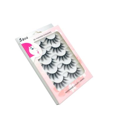 China Natural Long 5 Pairs Per Box Natural Styles Strip False Eyelash Private Label False Lashes for sale