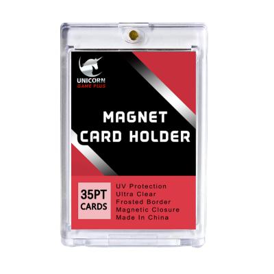 China 250counts 35pt Protective Rigid UV Magnetic Card Holder, Magnetic Narrow Acrylic Card Holder for sale