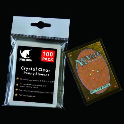 China The soft moisture proof sheath Penny Sleeves for magic and standard size sports and trading card for sale