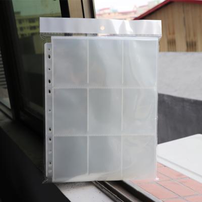 China Clear CARD PAD PP010 Tops Loading 9 Pocket Pages , PP Pocket Page Protectors Sleeve 500counts Per Box for sale