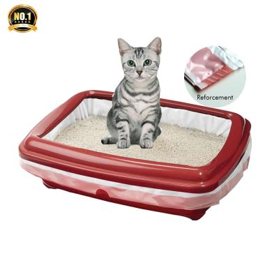 China Extra Household 30 Counts Size Resistant Antimicrobial Tear Resistant Red Cat Pan Liner Cord for sale