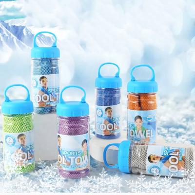 China Best-selling kids safe sports Amazon cool ice towel custom sukeen towel cooling bottle with water bottle for swimming for sale