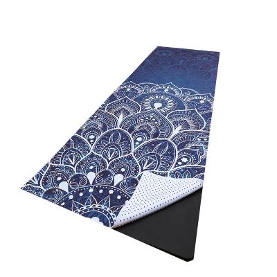 China Viable Hot Yoga Logo Printed Soft Microfiber Custom Sweat Absorbent Good Non Slip Yoga Mat Towel Yoga Towel Non Slip for sale