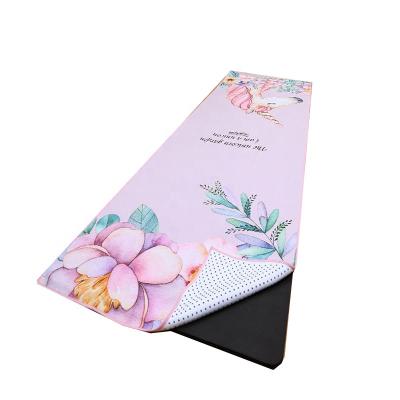 China Durable Non Slip Logo Printed Soft Microfiber Bath Custom Made Sports Travel Non Slip Yoga Towel Yoga Mat Towel Non Slip for sale