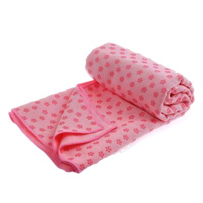 China Durable Eco-Friendly High Quality Hot Anti Slip Non Slip Durable Silicone Microfiber Custom Yoga Towel With Sticky Grip for sale