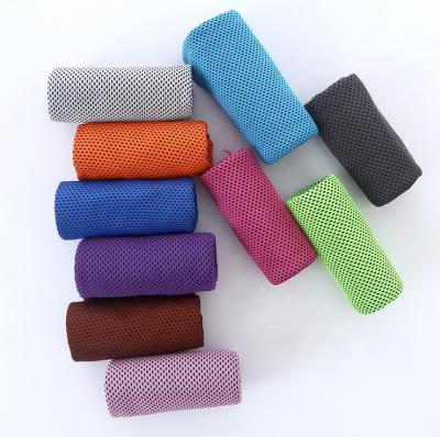 China Outdoor Sports Products Child Safe Sports Cooling Small Towel Towels Ice Sport With Mesh Bag Suit For Women And Men for sale