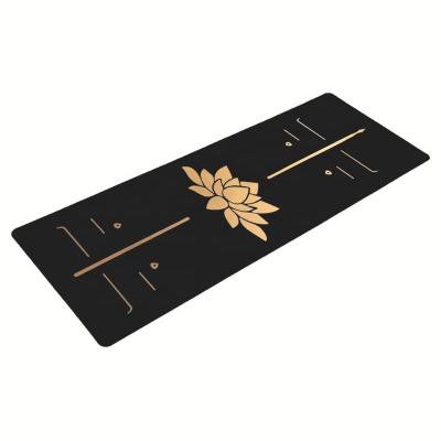 China Durable RPET Recycle Folding Private Label Portable Combine Dual Color Natural Rubber Yoga Mat PU Natural Rubber With Gold Design for sale