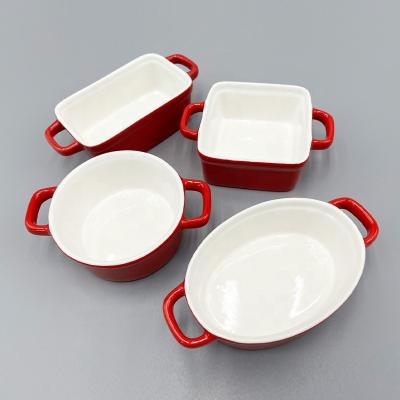 China Viable Wholesale Customized Red Ceramic Molds Set Kitchen Porcelain Molds for sale