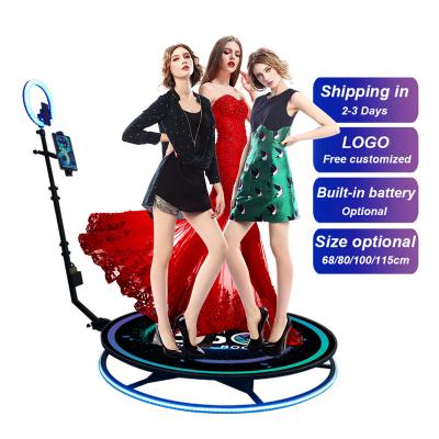 China Custom Logo Revolve Selfie 360 ​​Degree Rotation Video Camera Photobooth Machine Led Ring Light Automatic Rotating 360 Photo Booth 68cm 80cm for sale