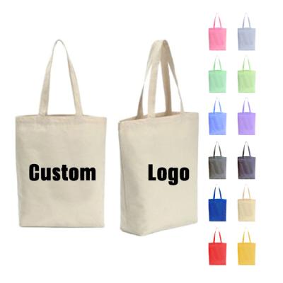 China Recyclable Promotional Custom Empty Single Canvas Cotton Bags Reusable Shopping Cotton Tote Bags With Custom Printed Logo for sale