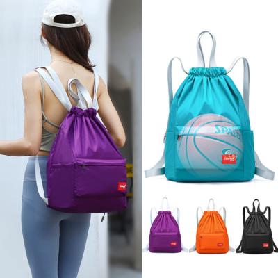 China Custom Logo Printed Promotional Gradient String Drawstring Bag 420d Polyester Bag for sale