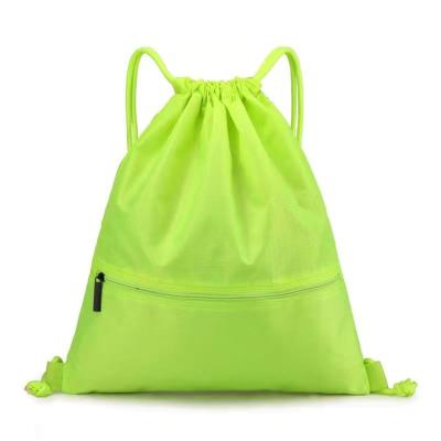 China Outdoor Drawstring Bag Backpack Nylon Drawstring Shoulder Bag Double Pack Pouch Waterproof Printed Suction String Backpack for sale