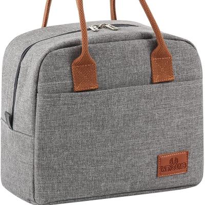 China Gray Lunch Box Reusable Thermal Insulated Lunch Bag Insulated Lunch Bag For Women And Men for sale