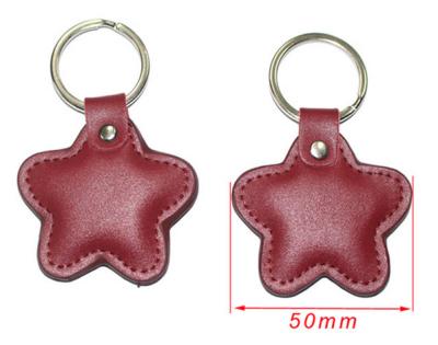 China Waterproof / RFID Metal Key Chain Waterproof PU Key Tag Business Gift Leather Custom Key Fob for sale