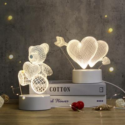 China 2021 Modern New Product Ideas Novelty 3D Night Light For Wedding Kids Birthday Girlfriend Boyfriend Gift Valentine's Day Gift for sale