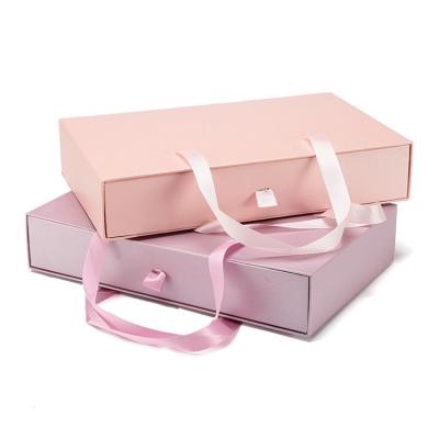 China Other Ring Marble Rectangle Takeaway Pink Necklace Set Paper Box With Magnet Closure for sale