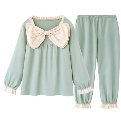 China QUICK DRY Cotton Pajamas Sets Women Long Sleeve And Pants Shear Princess Suits Ladies New Style Cute Home Clothes Pajamas Sets for sale