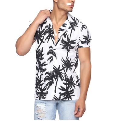 China Anti-pilling Vacation Woven Shirts Men Custom Cotton Short Sleeve Shirt for sale