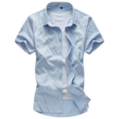 China Anti-Wrinkle Custom 100% Cotton Printed Shirt For Men Short Sleeve Plus Size Shirt Slim Fit Shirt for sale