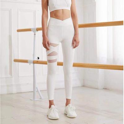 China Shiny Custom Lady Fitness Sex Sport Yoga Pants White Breathable Yoga Gaiters for sale