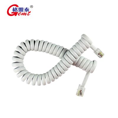 China Bulk Cheap Custom Telecom Red And Black Spiral Telephone Cable Wire RJ45 Connector Spiral Telephone Cable for sale