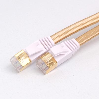 China Ethernet Cable Cat 7 Ethernet Cable Network Integrated RJ45 Shielded Pure Copper Gold Cable LAN Network Internet Braided Extension for sale