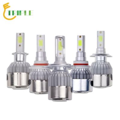 China 2022 Hot Sale Aluminum Led Car Headlight H1 H3 H4 H7 H11 9005 9006 COB 36W C6 Led Headlamp for sale