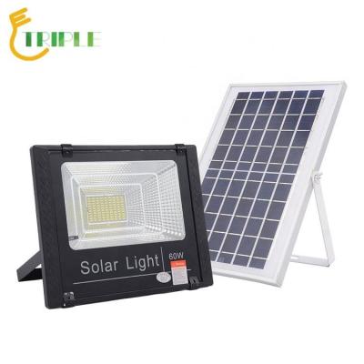 China High Lumen 60W IP65 Aluminum Outdoor Solar Garden Flood Light for sale