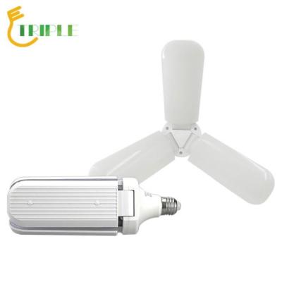 China Indoor Corridors Factory Sale 36W Whole Bright 3 Blade LED Foldable Leaf Light Bulbs for sale