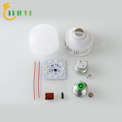 China Supplier e27 b22 indoor golden plastic led bulb light accessories skd parts for sale