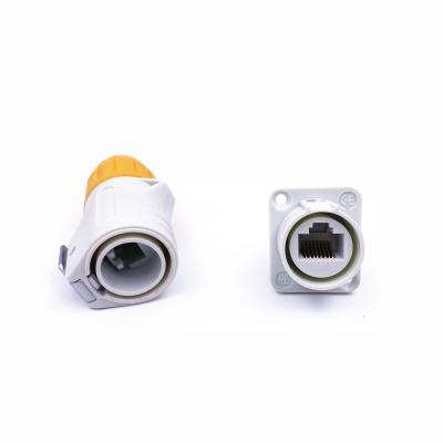 China Signal And Panel Mount Connector IP65 New Version Best Ethercon RJ45 Socket Connector for sale